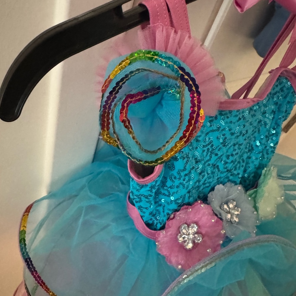 Weissman Sequin Blue and Pink Kids Dance Costume